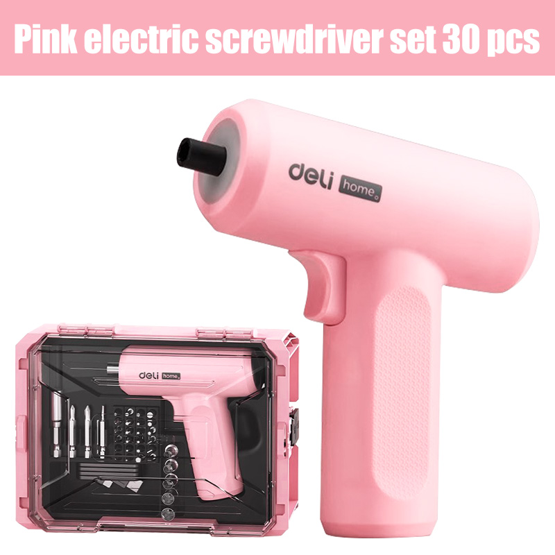 Power Tools Pink - 3.6V Pink Electrical Screwdriver Set Smart