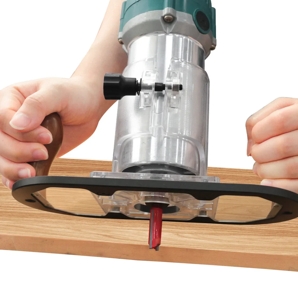 Router Trim Base - Hand-held Wood Router Plunge Base for