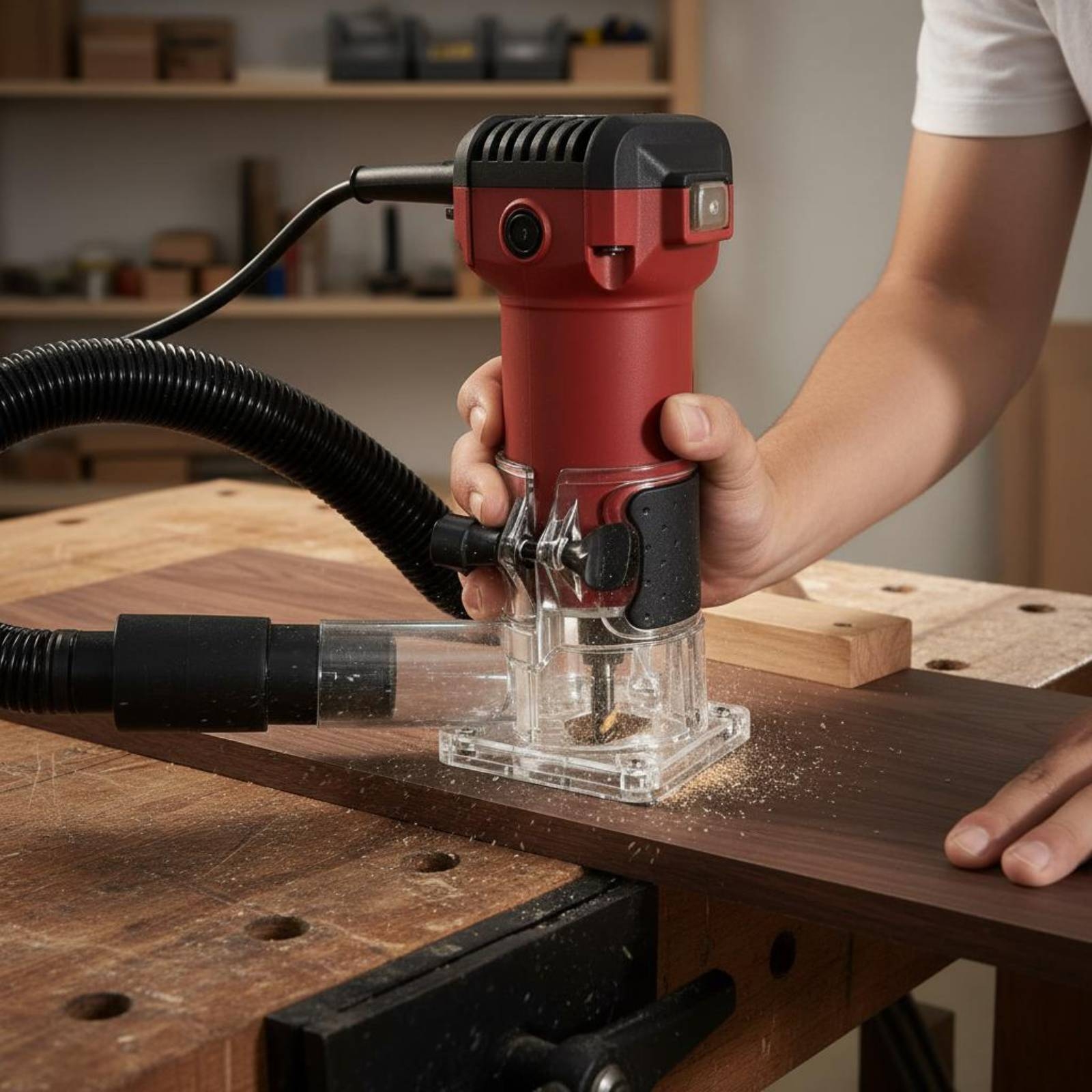 Transparent Router Dust Hood T - Router Trim Base recension och pris
