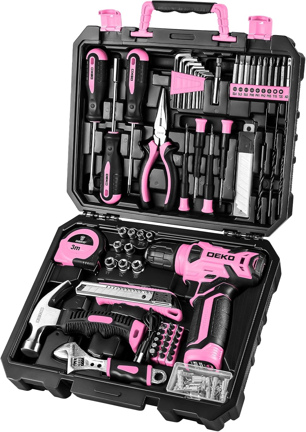 126 Pcs Pink Cordless Drill Se - Power Tools Pink recension och pris