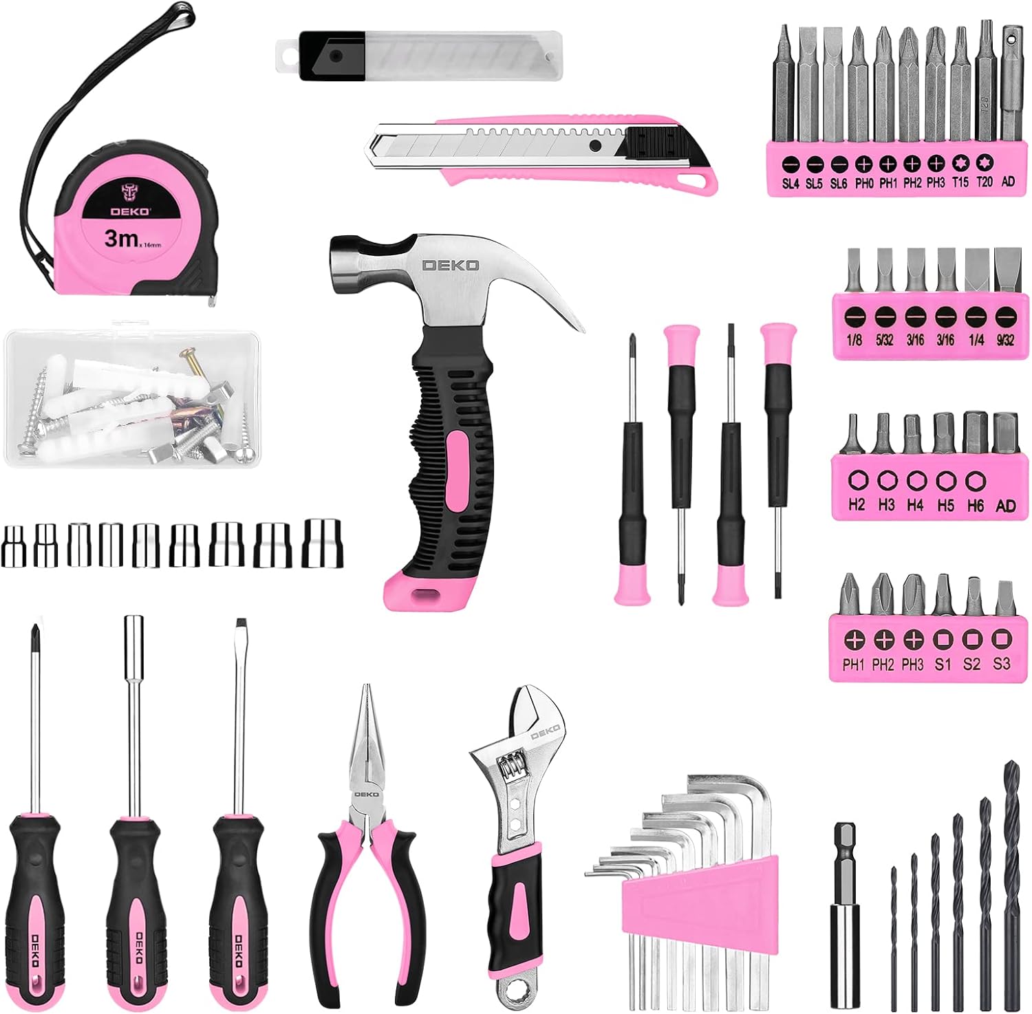126 Pcs Pink Cordless Drill Se - Power Tools Pink recension och pris