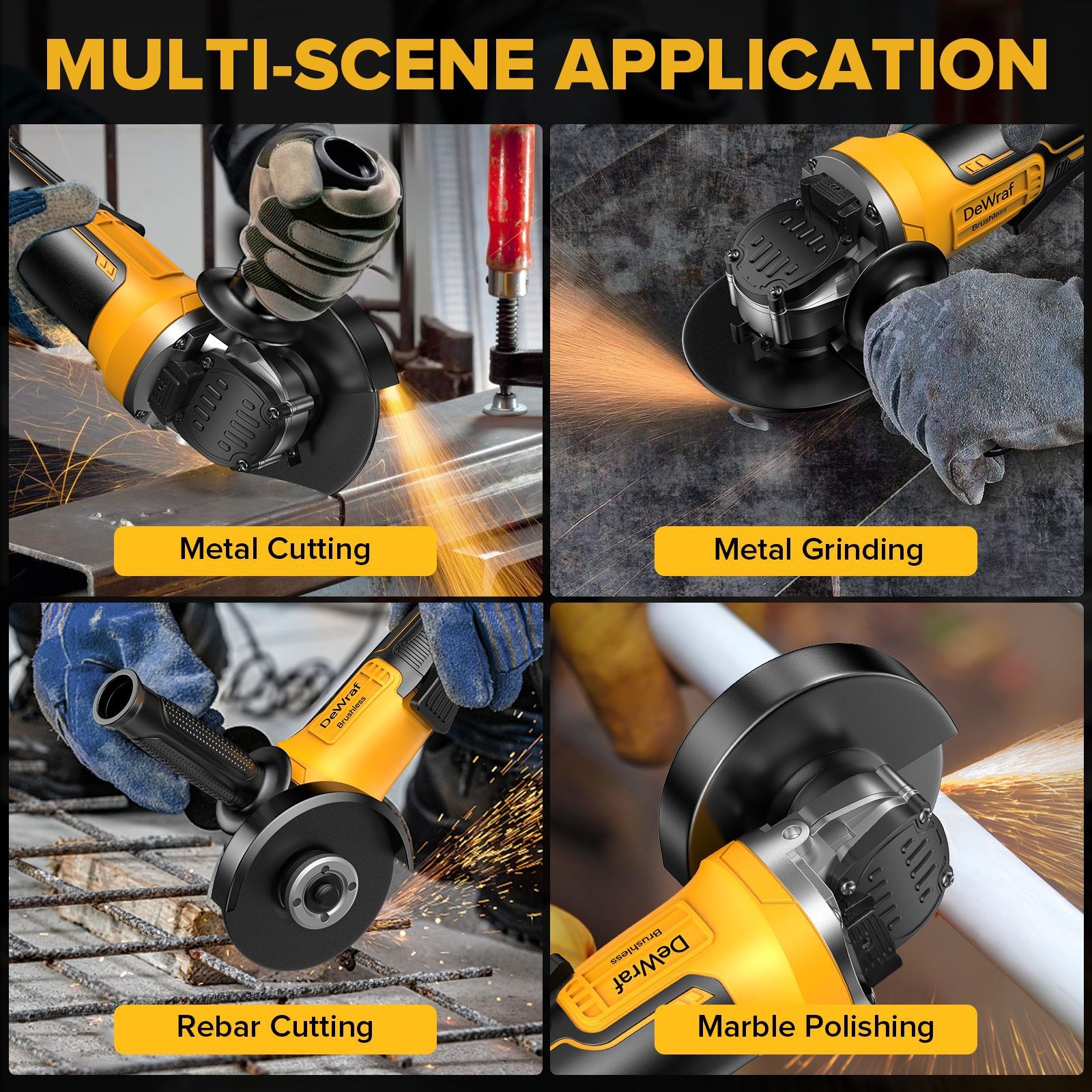 Brushless Angle Grinder 4 Gear - Power Tools Pink recension och pris