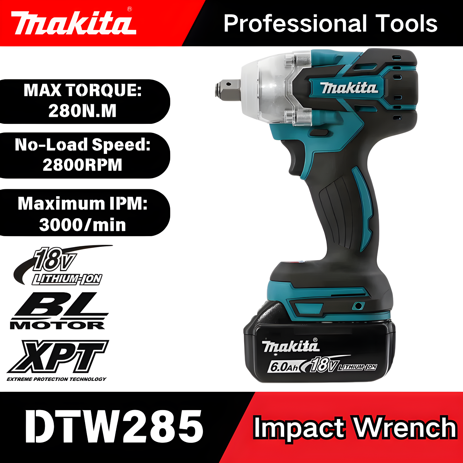 Makita DTW285 18V Tool Set Bru - Power Tools Makita Set recension och pris