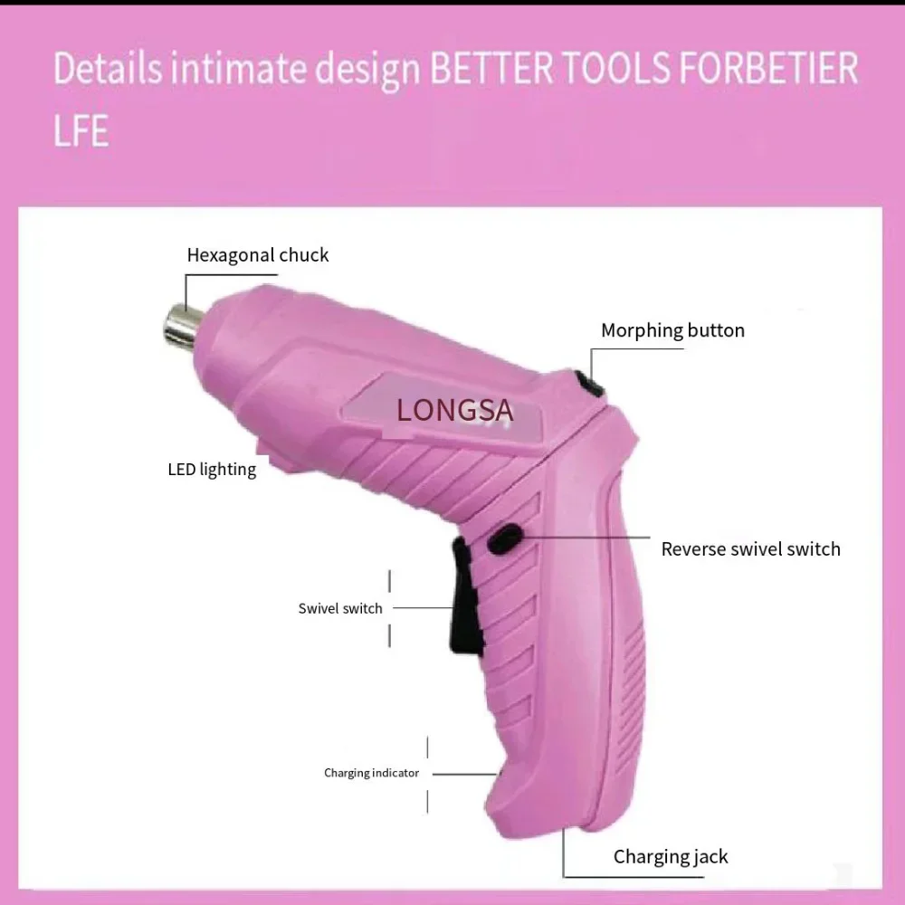 New Full Pink Electric Screwdr - Power Tools Pink recension och pris