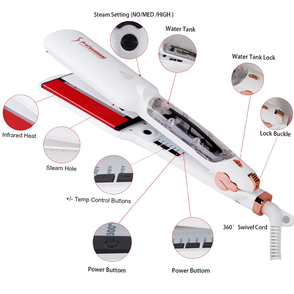 Steam Hair Straightener with I - Power Tools Voltage recension och pris